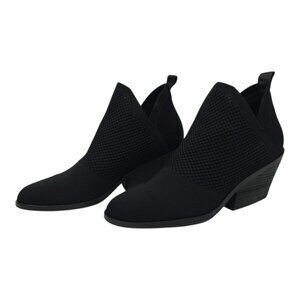 Eileen Fisher Joss Knit Bootie 8 Textured Boot Stretch Knit Upper Block Heel